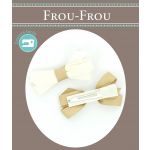 Nœuds 2 Barrettes Bicolore Assorties Frou-Frou Unis Blanc cassé 4027-0-1 image