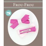 Nœuds 2 Barrettes Bicolore Assorties Frou-Frou Unis Rose Camélia 4027-0-4 image