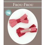Nœuds 2 Barrettes Bicolore Assorties Frou-Frou Unis Bordeaux 4027-0-6 image