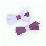 Nœuds 2 Barrettes Bicolore Assorties Frou-Frou Unis Violet foncé 4027-0-7 petite image