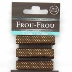 RUBAN SATIN POIS 10MM - Marron - 3 Métres