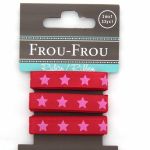 RUBAN SATIN ETOILE 10MM - Rouge - 3 Métres