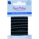 Récréatys - Ruban Surpiqué Uni 10mmx1m Noir