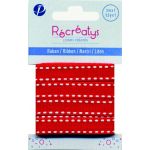Récréatys - Ruban Surpiqué Uni 10mmx1m Rouge