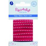 Récréatys - Ruban Surpiqué Uni 10mmx1m Rose Fushia
