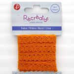 RUBAN DENTELLE 10mm - POLYESTER - 2 METRES  - Orange