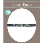Frou-Frou Cordon Spaghetti Tissu Fleuri 7mm Bleu marine 4051-9-7 image