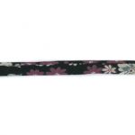 Frou-Frou Cordon Spaghetti Tissu Fleuri 7mm Noir 4051-9-9 petite image