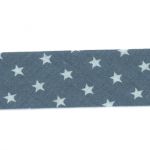 Biais Frou-Frou 20mmtissu ETOILES ARDOISE CENDREE 4090-20-103 petite image