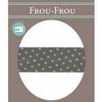 Biais Frou-Frou 20mm tissu Pois Taupe - PRIX AU METRE