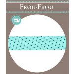 Biais Frou-Frou 20mm tissu Etoiles Bleu lagon - PRIX AU METRE