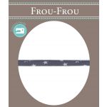 Frou-Frou Cordon Spaghetti 7mm ETOILES Myrtille - PRIX AU METRE