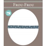 Frou-Frou Cordon Spaghetti 7mm tissu Pois Bleu Gris 4091-7-203 image