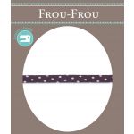 Frou-Frou Cordon Spaghetti 7mm tissu Pois Violet foncé - PRIX AU METRE