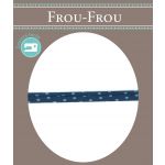 Frou-Frou Cordon Spaghetti 7mm tissu Pois Bleu foncé - PRIX AU METRE