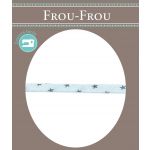 Frou-Frou Cordon Spaghetti 7mm tissu Etoiles Bleu layette - PRIX AU METRE