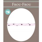 Frou-Frou Cordon Spaghetti 7mm tissu Etoiles Rose clair - PRIX AU METRE