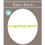 Frou-Frou Cordon Spaghetti 7mm tissu Etoiles Vert Anis - PRIX AU METRE