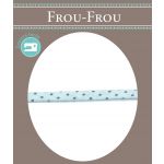 Frou-Frou Cordon Spaghetti 7mm tissu Pois Bleu layette - PRIX AU METRE