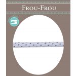 Frou-Frou Cordon Spaghetti 7mm tissu Pois Myrtille - PRIX AU METRE