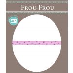 Frou-Frou Cordon Spaghetti 7mm tissu Pois Framboise - PRIX AU METRE