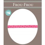 Frou-Frou Cordon Spaghetti 7mm tissu Pois Rose Fushia - PRIX AU METRE