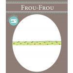 Frou-Frou Cordon Spaghetti 7mm tissu Pois Vert Anis - PRIX AU METRE