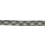 Frou-Frou Cordon Spaghetti 7mm tissu Vichy Taupe 4091-7-501 petite image