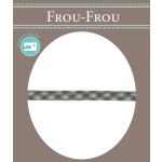 Frou-Frou Cordon Spaghetti 7mm tissu Vichy Taupe - PRIX AU METRE