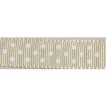 Ruban Gros Grain Pois Blanc cassé / Ecru - PRIX AU METRE (Vendable à la bobine de 25m)