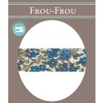 Frou-Frou Bias 20mmx2m Fleuri Bleu foncé 4213-0-15 image