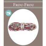 Frou-Frou Cordon spaghetti 7mmx2m tissu Fleuri Rouge 4214-0-20 image