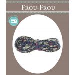 Frou-Frou Cordon spaghetti 7mmx2m tissu Fleuri Bleu marine 4214-0-7 image