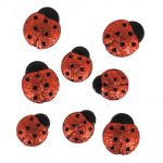 Récréatys Sachet 8 boutons fantaisie coccinnelles 8 Pailletées