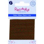 Récréatys - Ruban gros grain Pois 10mmx1m Marron