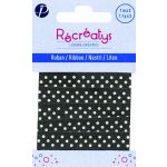Récréatys - Ruban gros grain Pois 10mmx1m Noir