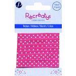 Récréatys - Ruban gros grain Pois 10mmx1m Rose Fushia