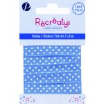 Récréatys - Ruban gros grain Pois 10mmx1m Bleu ciel
