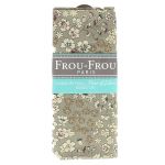 COUPON TISSU 45x55cm FLEURI Gris - 100% Coton