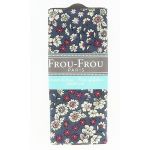 COUPON TISSU 45x55cm FLEURI Bleu marine - 100% Coton