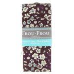 COUPON TISSU 45x55cm FLEURI Violet foncé - 100% Coton