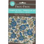 Tissu thermocollant A4 Frou-Frou Fleuri Bleu