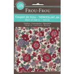 Tissu thermocollant A4 Frou-Frou Fleuri Rouge