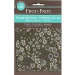 Tissu thermocollant A4 Frou-Frou Fleuri Vert Kaki