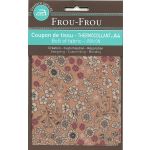 Tissu thermocollant A4 Frou-Frou Fleuri Saumon