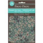 Tissu thermocollant A4 Frou-Frou Fleuri Vert Eucalyptus