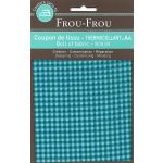Tissu thermocollant A4 Frou-Frou Vichy Turquoise foncé