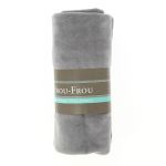 TISSU COUPON JERSEY VELOURS 150x60cm Gris foncé  - 90% coton - 10% Polyester