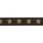 Ruban Satin Frou-Frou 9mm Etoiles Chocolat 4718-9-1 petite image