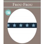 Ruban Satin Frou-Frou 9mm Etoiles Bleu foncé 4718-9-10 image